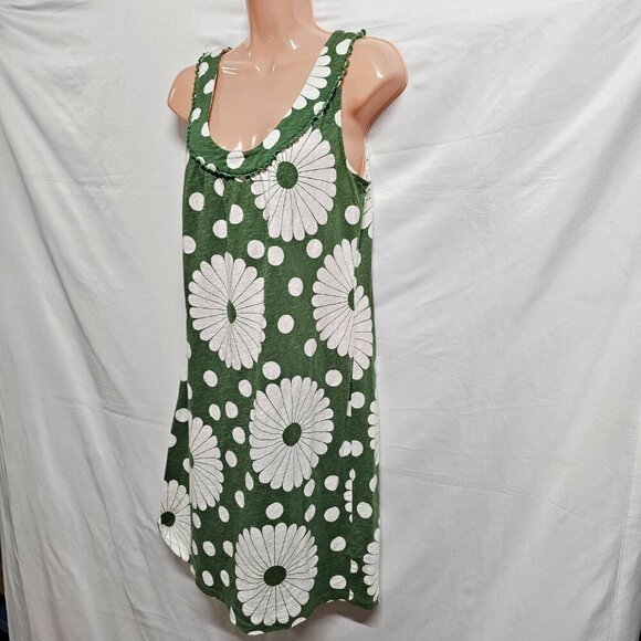 Boden Sleeveless Floral Dress Women Size 6R Green/White Cotton - Picture 5 of 13